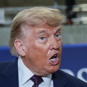President Donald Trump, pictured at his event in Macungie, PA on June 23, self-soothed in a posting spree as his approval hit a record low.