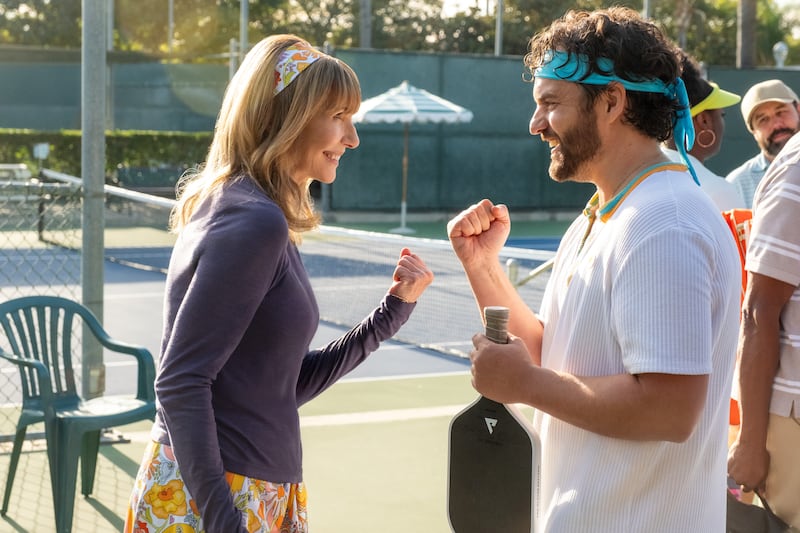 Mary Steenburgen, 73, co-stars with Jake Johnson, 48, in Apple TV’s new pickleball comedy film “The Dink.”