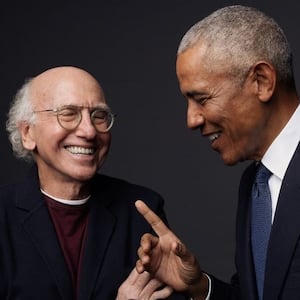 Larry David and Barack Obama