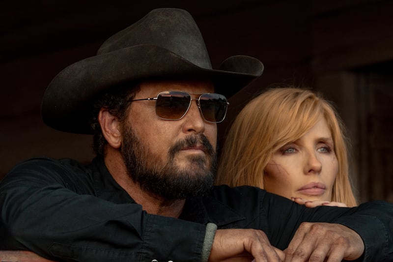 Cole Hauser as Rip Wheeler and Kelly Reilly as Beth Dutton.