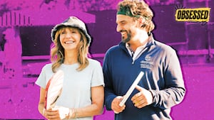 A photo illo illustration of Mary Steenburgen and Jake Johnson in The Dink.