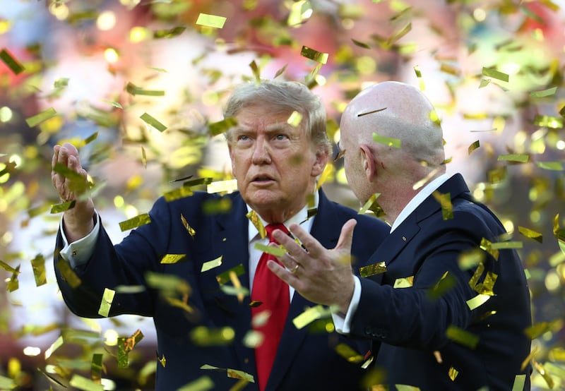 U.S. President Donald Trump and FIFA President Gianni Infantino fresh from being booed.