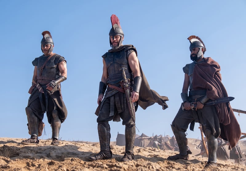 Matt Damon (center) said he had to be intentional about everything he ate while preparing for his role as Odysseys.