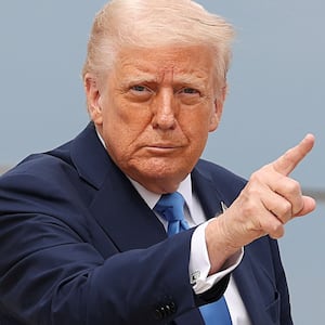 Donald Trump points.