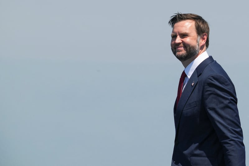 U.S. Vice President JD Vance looks on aboard the Wasp-class amphibious assault ship USS Kearsarge Navy during the Sail 250 parade of ships in New York Harbor, as the United States celebrates its 250th anniversary on Independence Day in New York City, U.S., July 4, 2026.