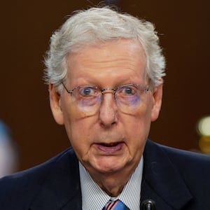 U.S. Senator Mitch McConnell (R-KY) speaks on behalf of one of U.S. President Donald Trump's judicial nominees during a Senate Judiciary Committee confirmation hearing on Capitol Hill in Washington, D.C., U.S., July 30, 2025. REUTERS/Elizabeth Frantz