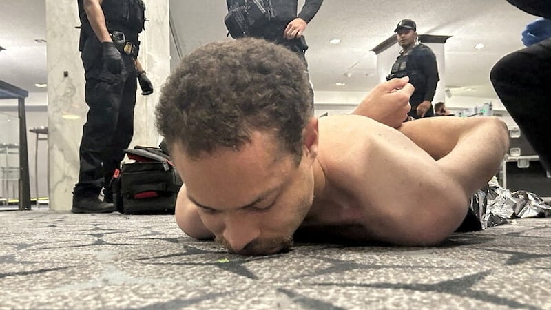 Officers detain Cole Tomas Allen at the White House Correspondents' Association dinner this past weekend.