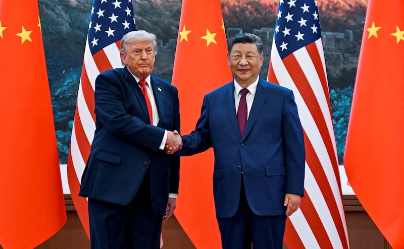Trump and Xi in Beijing's Great Hall of the People last week
