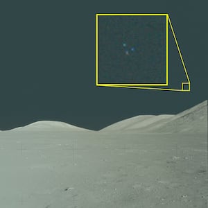 Images from the moon during the Apollo missions.