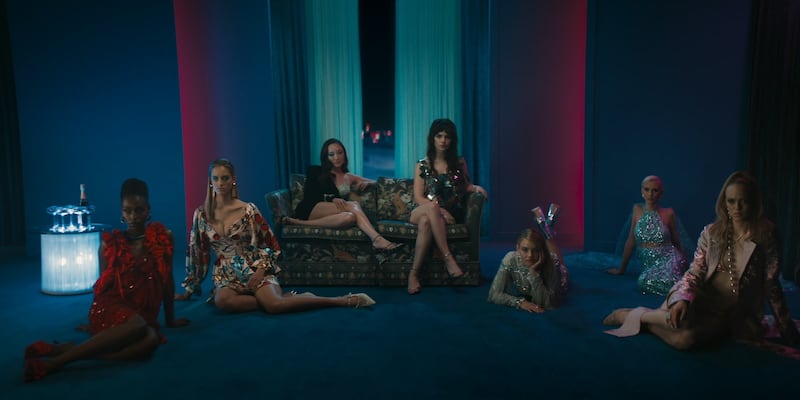 Havana Rose Liu, Sophie Thatcher, and Kristine Froseth in "Her Private Hell."