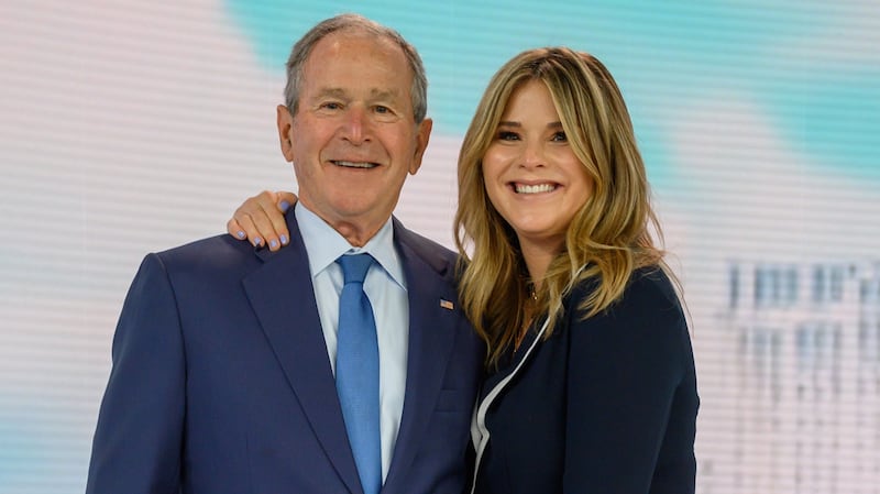 George W. Bush and Jenna Bush Hager in 2021. 