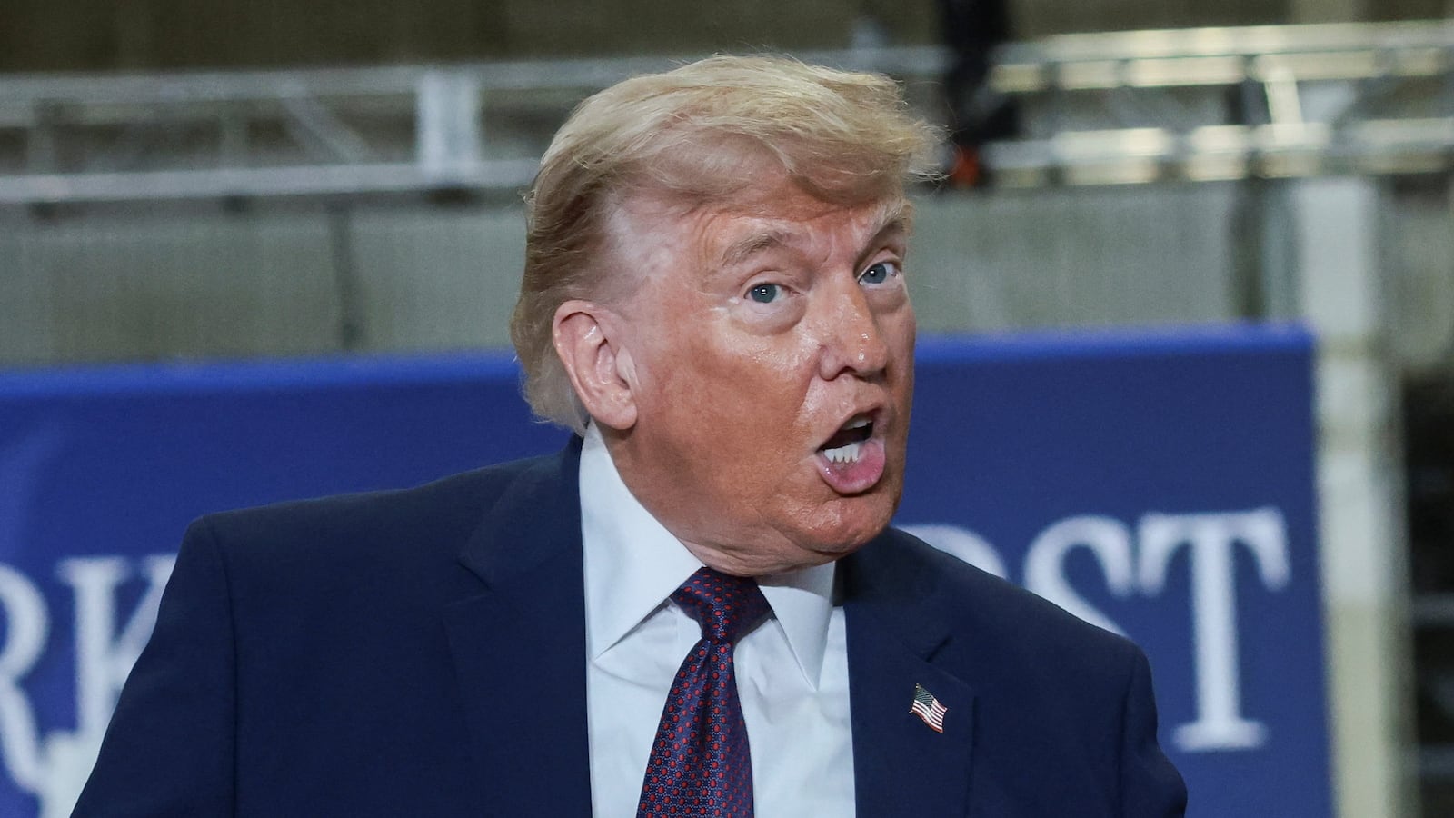 President Donald Trump, pictured at his event in Macungie, PA on June 23, self-soothed in a posting spree as his approval hit a record low.