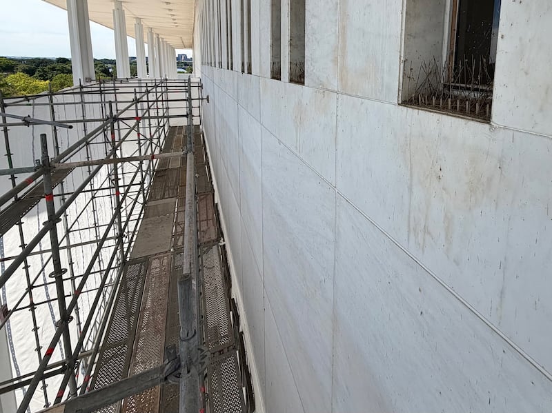 The Kennedy Center after Donald Trump's name was removed.
