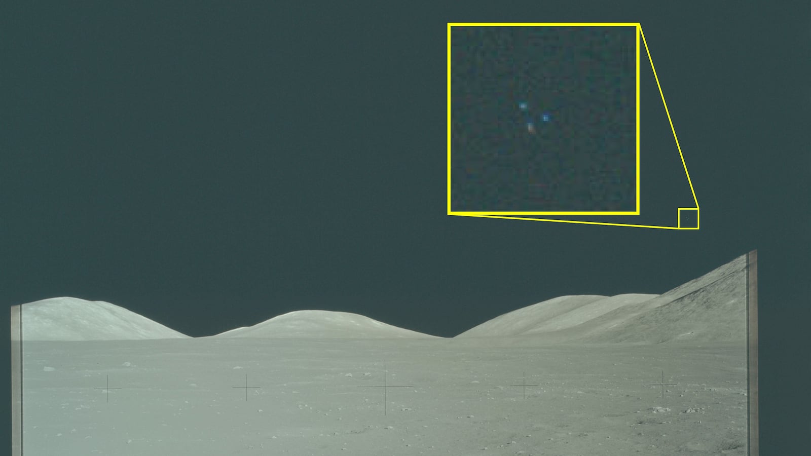 Images from the moon during the Apollo missions.