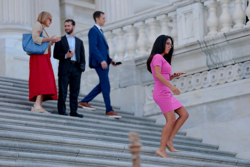U.S. Rep. Lauren Boebert (R-CO) walks down the House steps after a series of votes at the U.S. Capitol on July 22, 2026 in Washington, DC.