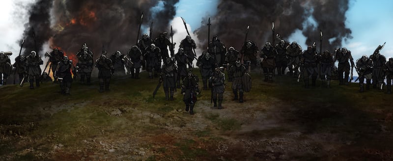 A battle scene from The Lord of the Rings: The War of the Rohirrim.