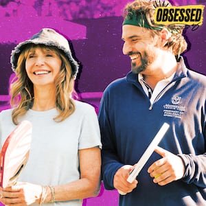 A photo illo illustration of Mary Steenburgen and Jake Johnson in The Dink.
