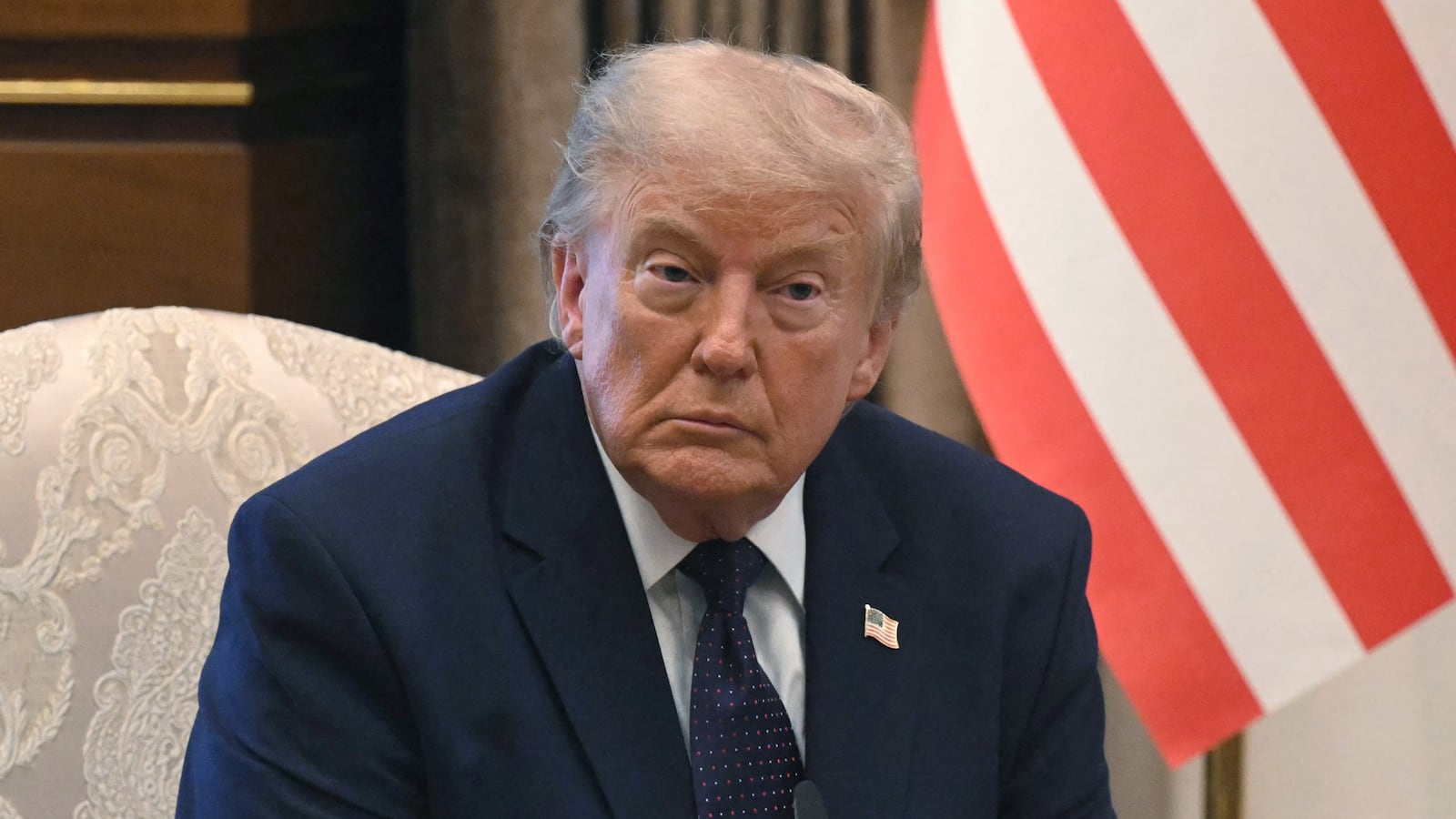 US President Donald Trump holds a meeting with Turkish President Recep Tayyip Erdogan (unseen) at Bestepe Presidential Compound in Ankara, on July 7, 2026, on the sidelines of the NATO Summit. (Photo by SAUL LOEB / AFP via Getty Images)