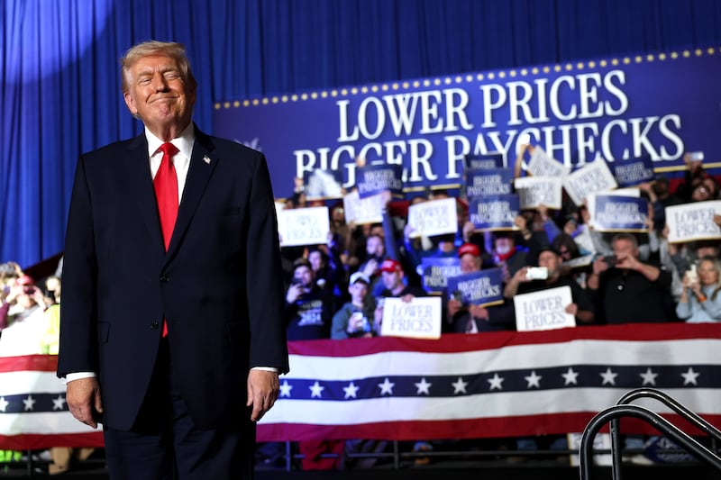 Donald Trump spoke at a rally in Iowa on Tuesday as he campaigns