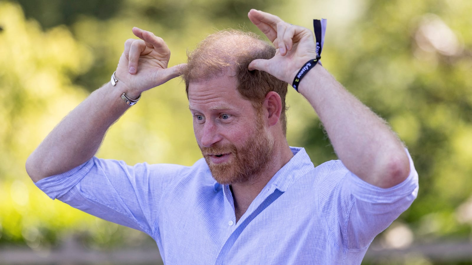 Britain's Prince Harry takes part in Goat Yoga during Scotty's Summer Festival at Maxstoke Castle, in Warwickshire, Britain, July 11, 2026. Heathcliff O'Malley/Pool via REUTERS