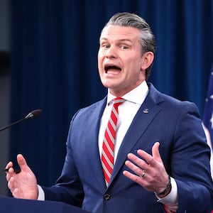 U.S. Secretary of Defense Pete Hegseth holds a briefing on the Iran war