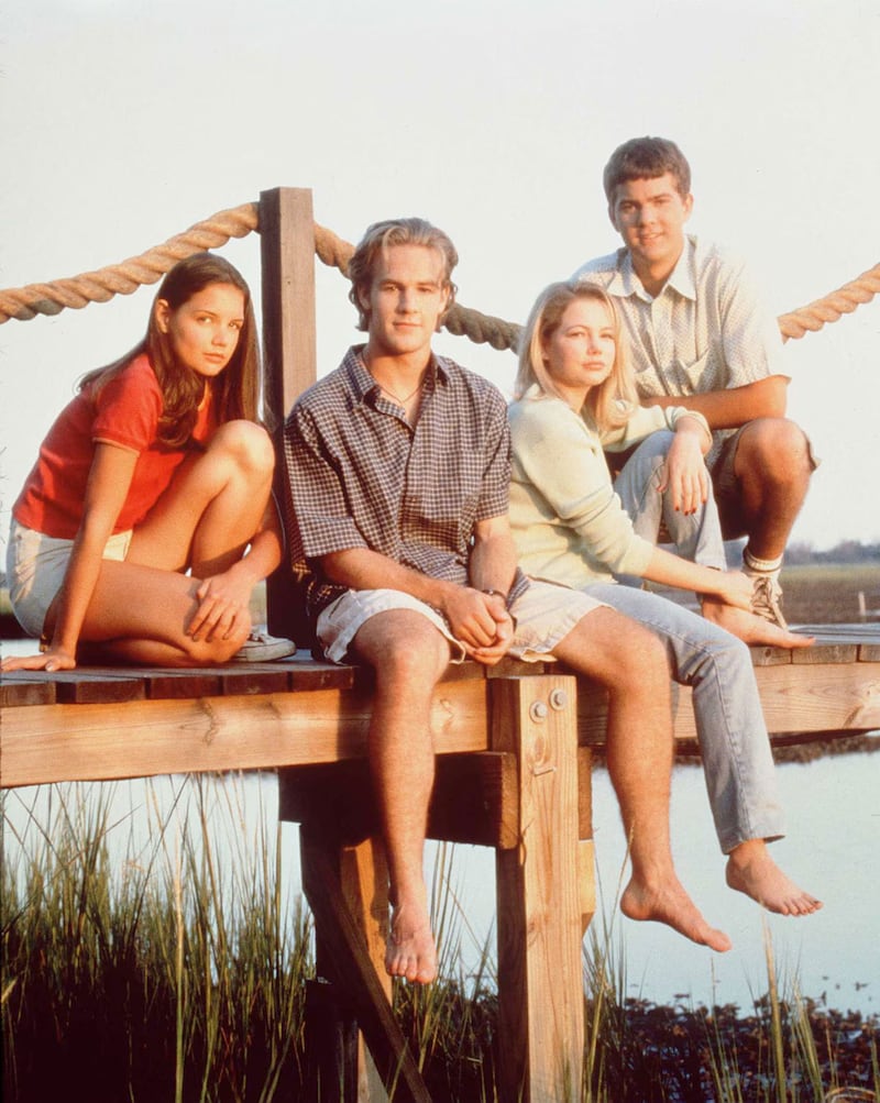 Katie Holmes, James Van Der Beek, Michelle Williams, and Joshua Jackson from Dawson's Creek