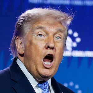 U.S. President Donald Trump gestures as he attends the Faith & Freedom Coalition's 2026 Policy Conference at the Washington Hilton, in Washington, D.C., U.S., June 26, 2026.
