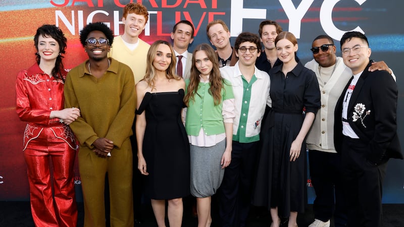 SATURDAY NIGHT LIVE -- "SNL FYC Event" -- Pictured: (l-r) Sarah Sherman, Kam Patterson, Ben Marshall, Chloe Fineman, Andrew Dismukes, Veronika Slowikowska, James Austin Johnson, Marcello Hernandez, Tommy Brennan, Ashley Padilla, Kenan Thompson, Bowen Yang at The Saban Media Centre in North Hollywood, CA on June 1, 2026 -- (Photo by: Griffin Nagel/NBC via Getty Images)