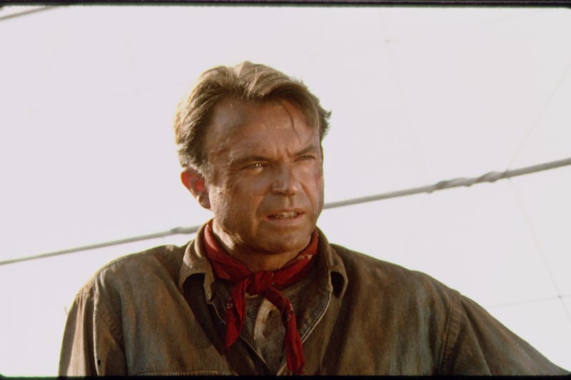 Sam Neill in 1993 motion picture Jurassic Park (Photo by Murray Close/Sygma/Sygma via Getty Images)