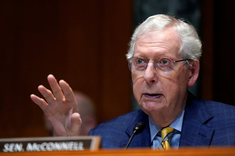 U.S. Senator Mitch McConnell (R-KY) attends a Senate Appropriations Committee hearing on U.S. President Donald Trump's budget request for the Department of Defense, on Capitol Hill in Washington, D.C., U.S., June 11, 2025.