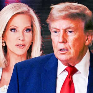 Fox News host Shannon Bream and Donald Trump.