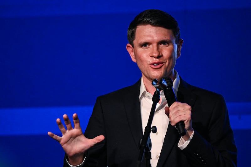 James Talarico speaks during a rally in San Antonio, Texas