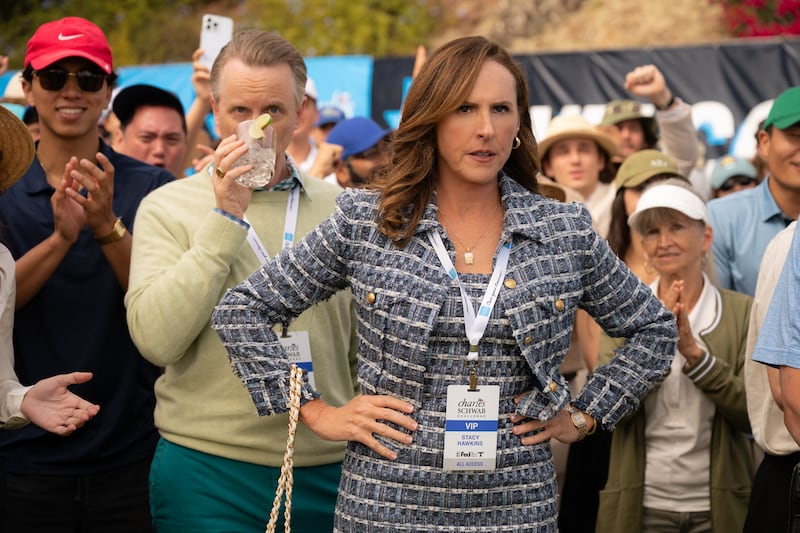 (L-R) David Hornsby as Radford and Molly Shannon as Stacy in Episode 103 of The Hawk.