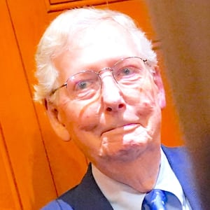 U.S. Senator Mitch McConnell (R-KY) stands in an elevator at the U.S. Capitol on the third day of a partial government shutdown, on Capitol Hill in Washington, D.C., U.S., October 3, 2025.