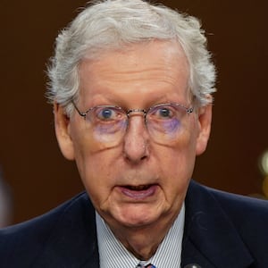 U.S. Senator Mitch McConnell (R-KY) speaks on behalf of one of U.S. President Donald Trump's judicial nominees during a Senate Judiciary Committee confirmation hearing on Capitol Hill in Washington, D.C., U.S., July 30, 2025. REUTERS/Elizabeth Frantz