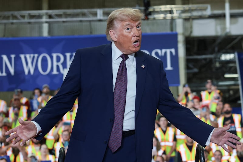 President Donald Trump, pictured at his event in Macungie, PA on June 23, self-soothed in a posting spree as his approval hit a record low.