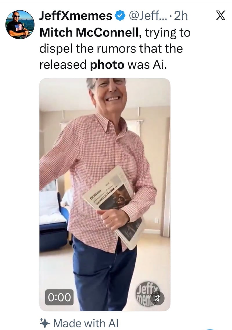 Many believe the original photo was AI generated.