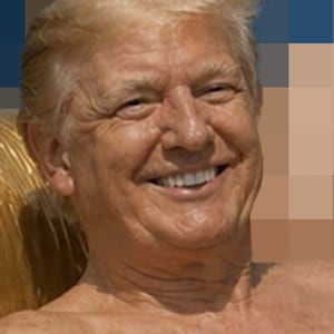 President Donald Trump shared this AI-generated image at 11:03 p.m. on Friday.Image has been obscured.