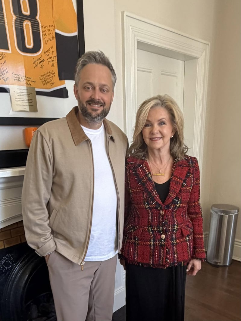 Republican Sen. Marsha Blackburn and Nate Bargatze met in February.