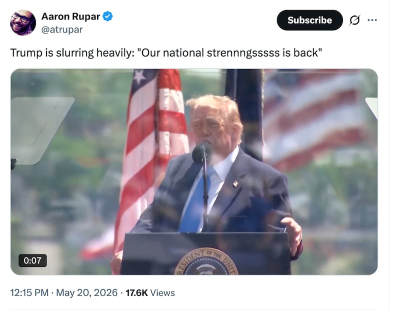 Donald Trump’s slurring was quickly noticed by users online.