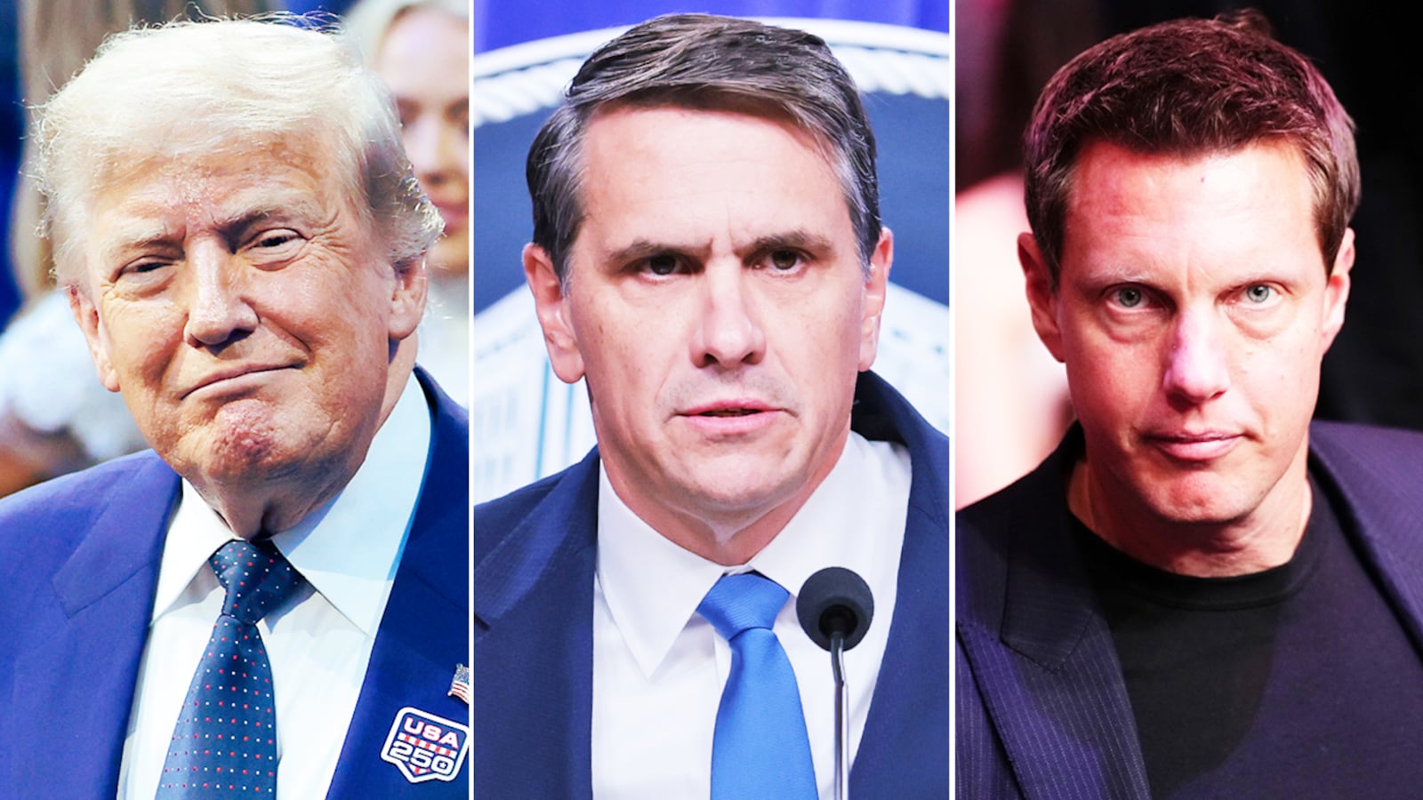Donald Trump, Todd Blanche, and David Ellison.