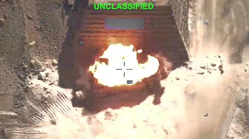 An explosion at an unknown location, during what U.S. Central Command (CENTCOM) says are strikes on Iran, in this screengrab taken from a handout video released on July 20, 2026. U.S. Central Command/Handout via REUTERS THIS IMAGE HAS BEEN SUPPLIED BY A THIRD PARTY. MANDATORY CREDIT. OVERLAY AND MASKING AT SOURCE.  Verification lines:  -Location and date could not be verified -No earlier version of the video found posted online before July 20     TPX IMAGES OF THE DAY
