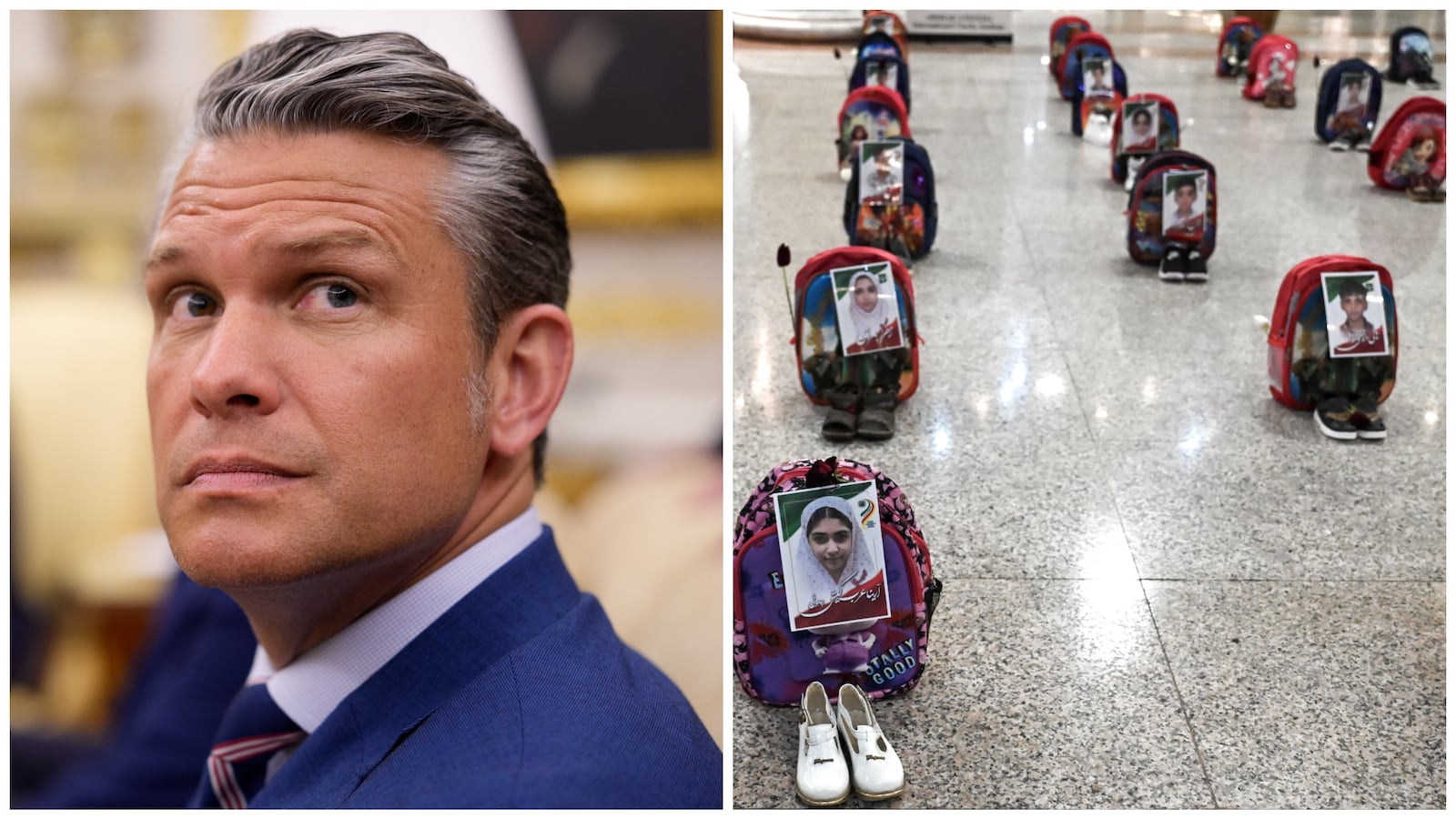 Pete Hegseth and the tribute to the scores of children who died in the Minab strike.