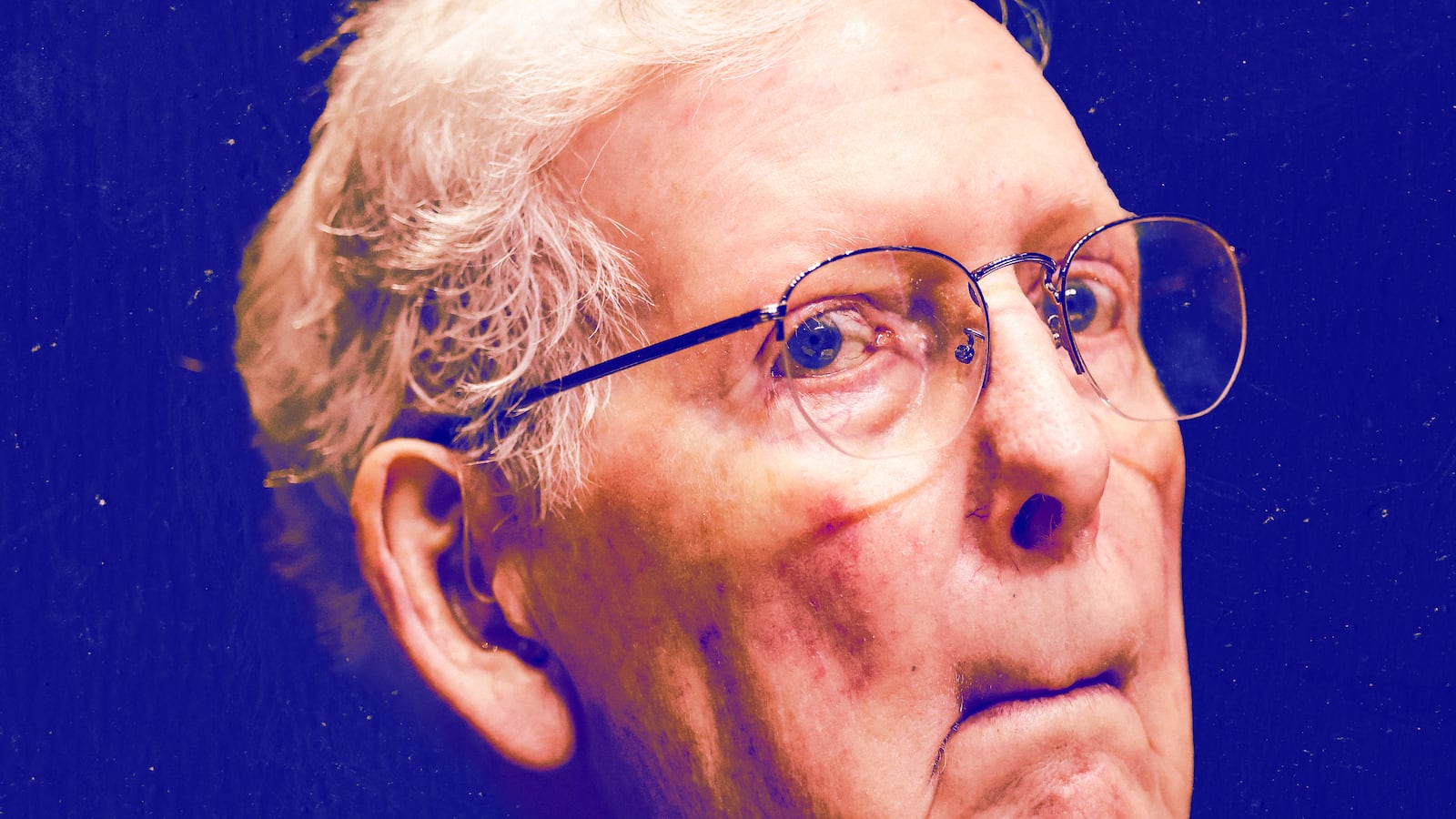 A photo illo illustration of Sen. Mitch McConnell.