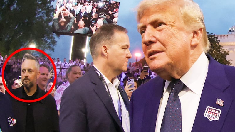 President Donald Trump and UFC President and CEO Dana White walk out during UFC Freedom 250 at White House South Lawn. Mandatory Credit: Amber Searls-Imagn Images