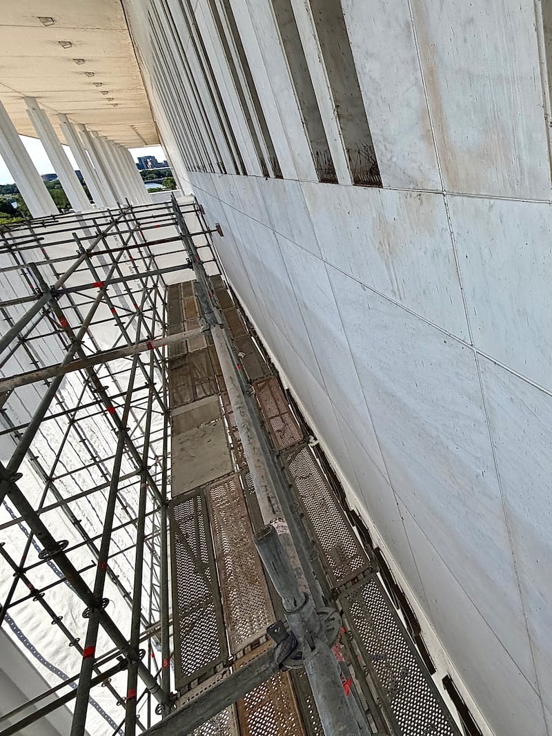 The Kennedy Center after Donald Trump's name was removed.