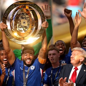 Trump basking in the reflected glory of the Club World Cup winners.