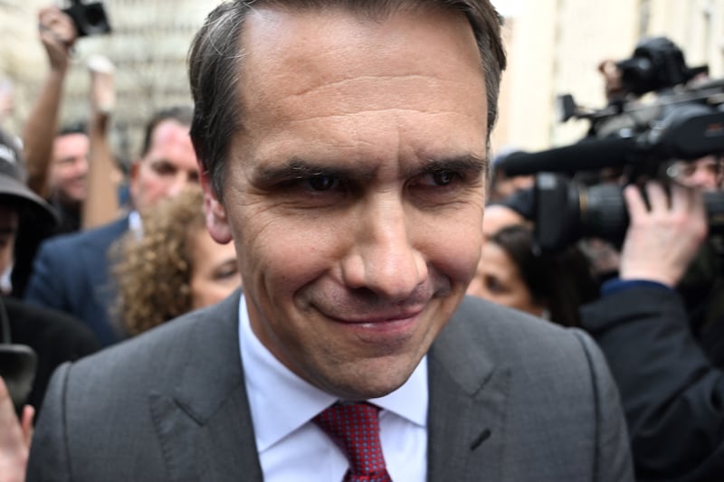Lawyer of former US president Donald Trump, Todd Blanche speaks to the press outside the Manhattan Criminal Court in New York on April 4, 2023 after Trump's hearing.
