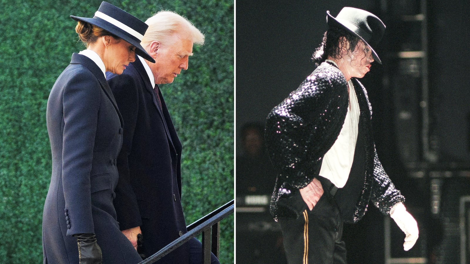 Michael Jackson, Melania Trump split image