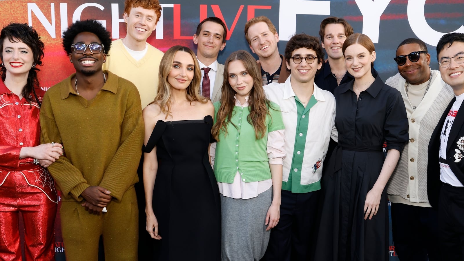 SATURDAY NIGHT LIVE -- "SNL FYC Event" -- Pictured: (l-r) Sarah Sherman, Kam Patterson, Ben Marshall, Chloe Fineman, Andrew Dismukes, Veronika Slowikowska, James Austin Johnson, Marcello Hernandez, Tommy Brennan, Ashley Padilla, Kenan Thompson, Bowen Yang at The Saban Media Centre in North Hollywood, CA on June 1, 2026 -- (Photo by: Griffin Nagel/NBC via Getty Images)